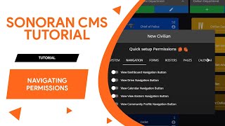 Sonoran CMS Tutorial 14 Navigation Permissions [upl. by Brittani]