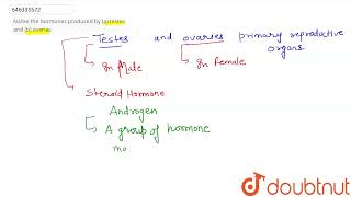 Name the hormones produced by a testes and b ovaries  CLASS 10  COORDINATION THROUGH HOR [upl. by Nosittam]