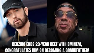 BENZINO ENDS 20YEAR BEEF WITH EMINEM CONGRATULATES HIM ON BECOMING A GRANDFATHER [upl. by Enayd]