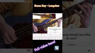 Green Day  Longview  Bass Tab  Cover bass music cover greenday basscover bassplayer [upl. by Ner]