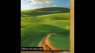 Spring Scenery Acrylic Painting Easy Art Tutorial kids DIY How to trending short art drawing [upl. by Zap]