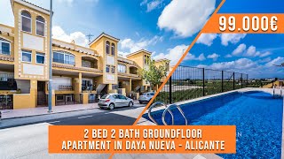 2 bed 2 bath groundfloor apartment with front and back garden with community pool in Daya Nueva [upl. by Asenaj]