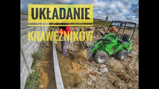 Przygotowanie działki  utwardzanie gruzem i tłuczniem  układanie krawężników brukarz​​​​ Paving [upl. by Ninos]