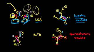 Kinetic and thermodynamic enolates  Alpha Carbon Chemistry  Organic chemistry  Khan Academy [upl. by Aizitel]