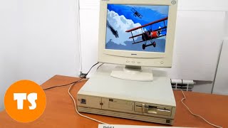 ⭐Retro PC MSDOS Red Baron Gameplay Intel 386SX 20MHz ⭐ [upl. by Yniffit]