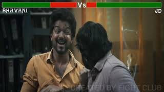 Master Climax Fight Scene  Bhavani Vs Jd With Health Bars  1080p  Master 2021 [upl. by Gitt]