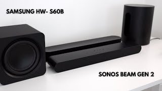 Samsung Soundbar HWS60B Review and Comparison vs Sonos Beam gen 2 and Sub Mini [upl. by Ranjiv]