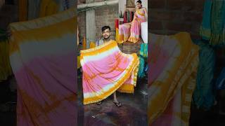 Only ₹550 saree tie dye handmade linensilk sareewithprice handmade craft malyalam [upl. by Hachmin922]