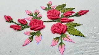 buliion rose stitchembroidery flower for beginners [upl. by Cinda]