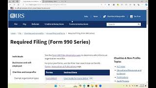 How to locate the quotForm 990s Information Returnsquot on the IRS website [upl. by Louisa78]