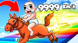 NADIE PUEDE GANARLE A BEBE NOOB en HORSE RACE SIMULATOR 🐎 BEBE NOOB ROBLOX [upl. by Frankel301]