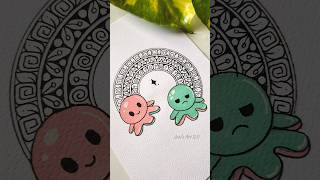 Mandala therapy 🐙😊🙁 art shorts shortsfeed cute mandala drawing painting [upl. by Aalst720]