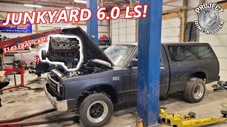 Slamming a 140 Ebay Cam in our Junkyard 60 LS  Project DimeADozen Drag Truck Build Part 2 [upl. by Suhpesoj]