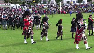 Massed pipe bands Nairn Games Aug 19th 2017 [upl. by Etnahs]