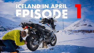 ICELAND IN APRIL  EP1  Motorcycle touring [upl. by Idnam]