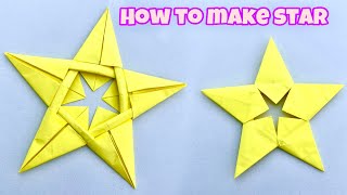 How To Make Paper Star  Easy Way StepbyStep  Paper Craft [upl. by Ahsimed]