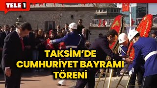 İmamoğlu Taksimde Cumhuriyet Anıtına çelenk bıraktı [upl. by Rawden380]