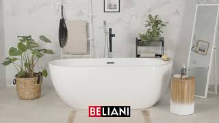 BELIANI  Whirlpool Freestanding LED Bath with Jets NEVIS [upl. by Bowne588]