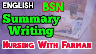 Summary Writing in English  How To Summarize a Paragraph  BSN English with MCQs By Farman KMU [upl. by Fachini]