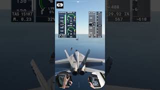 MSFS2020 F18 Hornet Carrier landing using Thrustmaster airbus captain pack flightsimulator gaming [upl. by Lennej]