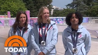 Team USA athletes talk silver medal wins at 2024 Olympics [upl. by Yarazed]