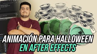 ¡Cabeza Encantada en la Botella 🎃 Tutorial de Halloween en After Effects [upl. by Nossyla123]