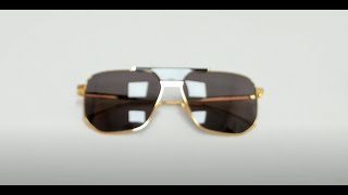 Bottega Veneta Sunglasses ModelBV1036S Color004 GoldGrey Lenses [upl. by Caputto188]