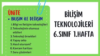 Bilişim Teknolojileri 6 Sınıf 1 Hafta Konu Anlatımı ve Soru Çözümleri  Bilişim ile Değişim [upl. by Canica214]