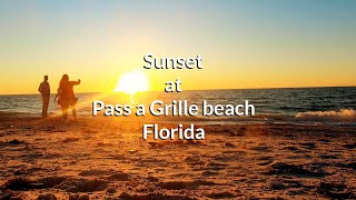 Sunset at Pass a Grille beach Florida No music [upl. by Nilyram]