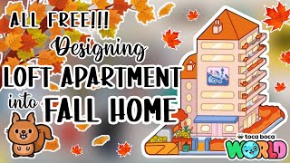 ALL FREE ✨ LOFT APARTMENT INTO FALL DESIGN 🍁🍂  Toca Boca [upl. by Ileane862]