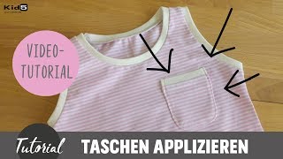 aufgesetzte Taschen ganz einfach selbst applizieren DIYNähTipp [upl. by Eisak]