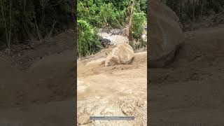 Process Of Using An Excavator To Push Downhill The Big Rock [upl. by Tesil]