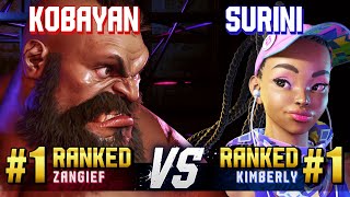 SF6 ▰ KOBAYAN 1 Ranked Zangief vs SURINI 1 Ranked Kimberly ▰ High Level Gameplay [upl. by Ramar]