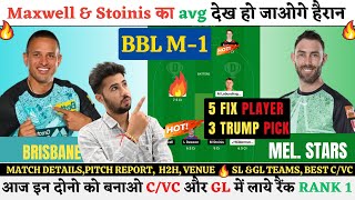 HEA vs STA Dream 11 Prediction Brisbane Heat vs Melbourne Stars BBL Match No1 Dream 11 heavssta [upl. by Ennaj]