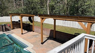 Back Yard Bar and Grill build pt2 Backyard Discovery XL grill gazebo [upl. by Steffin]