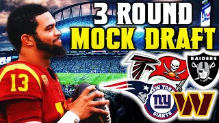 Who Drafts Caleb Williams  3 Round 2024 NFL Mock Draft [upl. by Maridel]