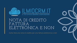 Nota di credito fattura elettronica e non [upl. by Ynnij]