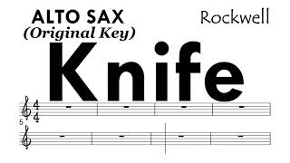 Knife by Rockwell Alto Sax Original Key Sheet Music Backing Track Partitura [upl. by Damalas5]