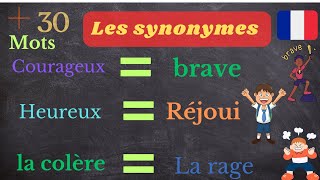 Apprendre les synonymes des mots en français  de 30 motsPartie 1 [upl. by Alrzc]