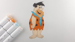 How to draw Fred Flintstone  100 Days Drawing Challenge  Day 25 [upl. by Marba]