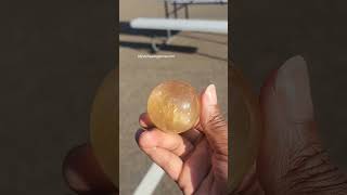 Glowing Honey Calcite Sphere Check out the chatoyancy😍Available now at mystichealingstonescom [upl. by Christabelle]