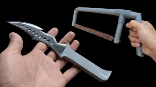 Dont throw away your PVC pipes How to make a hacksaw and knife handle from PVC [upl. by Ahsiem]