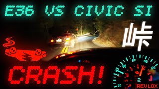 Raw POV CRASH  BMW E36 vs Honda Civic Si [upl. by Euf]