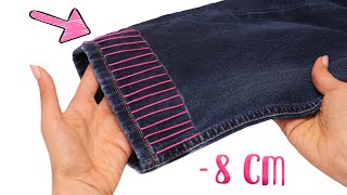 Sewing trick  how to hem your jeans without cutting the original hem [upl. by Garihc196]