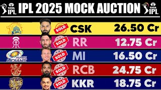 IPL 2025 Mock Auction Sold Out Players List  IPL 2025 Mock Auction LIVE [upl. by Ecirad985]