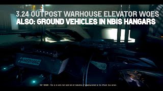 Outpost Elevators are Risky 324  Also Ground Vehicles and Item Testing in XL Hangar Star Citizen [upl. by Aizatsana381]