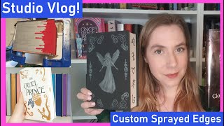 ✨Studio Vlog No 3 ✨ Custom Sprayed Edges  Small Book Business  Kingdom Book Designs [upl. by Eetnwahs]