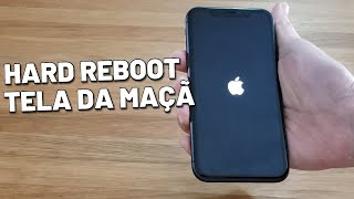 Como fazer uma reinicialização forçada hard reboot no iPhone quando ele trava na tela da maçã [upl. by Cyrillus]