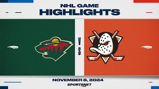 NHL Highlights  Wild vs Ducks  November 8 2024 [upl. by Suivatco991]