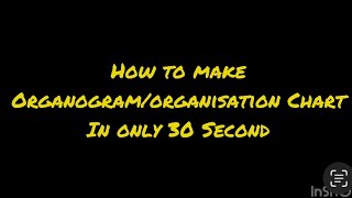 How to make Organogram Organisation Chart in only 30 Seconds [upl. by Swigart541]